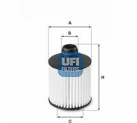 UFI Filters, Filtro Olio 25.139.00, Filtro Olio per Ricambio, Adatto a Auto, App