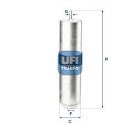 UFI filtro auto a cartuccia diametro 55 mm altezza 263 mm 3185704