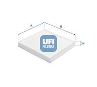 UFI filtro auto Partikelfilter lunghezza 202 mm altezza 28 mm 53.387.00