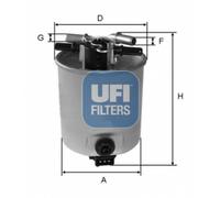 UFI Filtro Carburante Adatto A per Dacia Logan MCV