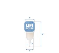 UFI Filtro Carburante Adatto Per Ford Capri BMW 2Er Lada Samara Saab 96