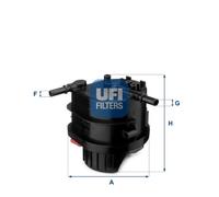 UFI Filtro Carburante Per Ford Fusion Citroën C3 I Peugeot 206 Schrägheck Toyota