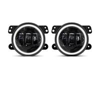 UFITIDU Faro Per Jeep Per Wrangler JK TJ LJ Fendinebbia A LED Con Anello Halo Bianco DRL Indicatore Direzione Ambrato 60W 4 Pollici Faro Anteriore
