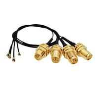 UFL a SMA M.2 NGFF U.FL a RP-SMA femmina MHF4 Ipex connettore Pigtail WiFi antenna cavo di prolunga Nero 6 inches (4 Pcs)