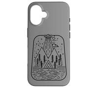 UFO Abduction Invasione aliena Arte minimalista Custodia per iPhone 16