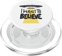 UFO Alien Abduction Beam Divertente Voglio Credere PopSockets PopGrip per MagSafe