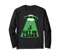 UFO Alien abduction get in loser Maglia a Manica