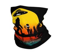 UFO Alien And Bigfoot Moon Ghetta Lavabile Ghetta da Collo Stampato Cerchietto per Capelli per Estivo Ciclismo Donna 26X30CM