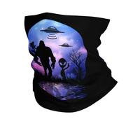UFO Alien And Bigfoot Moon6 Decorazione Facciale Elastico Passamontagna Traspirante Fascia per Capelli per Bambini Yoga Uomo 26X30CM