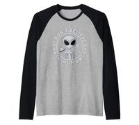 UFO Alien Extraterrestre Spazio Regalo Uomini Donne Bambini Ragazzi Maglia con Maniche Raglan