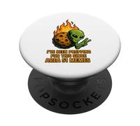 UFO Alien on Asteroid Invasion - per gli amanti dei meme dell'Area 51 PopSockets PopGrip Adesivo