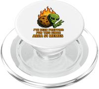 UFO Alien on Asteroid Invasion - per gli amanti dei meme dell'Area 51 PopSockets PopGrip per MagSafe
