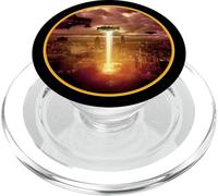 UFO alieno epico su una città PopSockets PopGrip per MagSafe