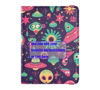 Ufo Aliens Rockets Cartoon Viola Personalizzare Porta Passaporto In Pelle Porta Passaporto Custodia Porta Passaporto Custodia Portafoglio Impermeabile, UFO Alieni razzi cartone animato viola, 1 size