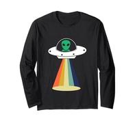 UFO Astronave Alien Abduction, Fun Retro Area 51 UAP ET Regalo Maglia a Manica