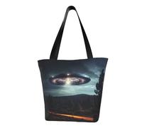 UFO at night - Borsa a tracolla leggera con stampa notturna, accessorio funzionale da viaggio