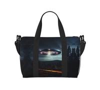 Ufo At Night - Borsone da viaggio con stampa splendida, per palestra e viaggi, ideale per sport e gite nel fine settimana, nero, Taglia unica