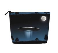 UFO at Night Impermeabile Grande Capacità con Cerniera Viaggio di Lavoro Viaggio Casa Multifunzionale Makeup Bag Storage Bag Portamonete, Nero , Taglia unica