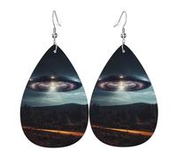 Ufo At Night - Orecchini pendenti da donna, alla moda, a goccia, per San Valentino, festival e viaggi