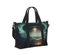 UFO at Night Print - Borsa da viaggio leggera e pieghevole, per donne e uomini, per vacanze all'aria aperta