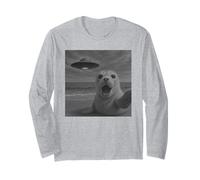 UFO Baby Seal Selfie con Divertente Invasione aliena Maglia a Manica