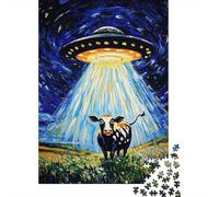 UFO Cielo Notturno Puzzle per Adulti Puzzle 1000 Pezzi Mucca Gioco di Puzzle 1000 Pezzi Relax Decorazione Casa 70x50cm/1000pcs