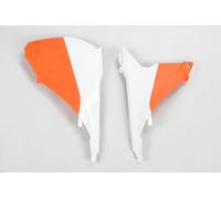UFO COPERCHIO CASSA FILTRO KTM 450 SX-F 2013-2015 BIANCO E ARANCIONE