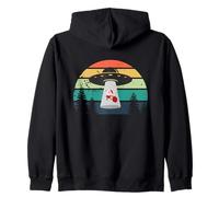 UFO di Natale Babbo Natale Astronave UAP Sarcastico Felpa con Cappuccio