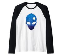 UFO di Notte in Testa aliena Maglia con Maniche Raglan