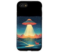 UFO divertente e cane trasmesso a vista per gli appassionati di alieni Custodia per iPhone SE (2020) / 7 / 8