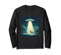 UFO divertente trasmette un asino per divertimento galattico e alieni Maglia a Manica