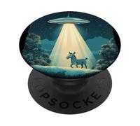 UFO divertente trasmette un asino per divertimento galattico e alieni PopSockets PopGrip Adesivo