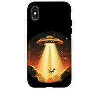 UFO divertente trasmette un cane per un'avventura spaziale Custodia per iPhone X/XS