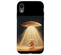 UFO divertente trasmette un orsacchiotto per un'avventura spaziale Custodia per iPhone XR