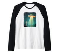 UFO divertente trasmette un pesce per avventure cosmiche Maglia con Maniche Raglan