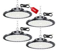 UFO Faretto LED - 4 Pezzi 100W 10000LM UFO Lampada Da Officina Industriale con Trasformatore LED, IP65 Impermeabile 6500k Bianco Freddo Lampada da Garage per Fabbrica, Officina, Fienile, Negozio