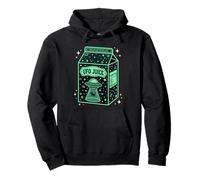 UFO Juice Retro Cat Abduction Alien Space Milk Cosmos Felpa con Cappuccio