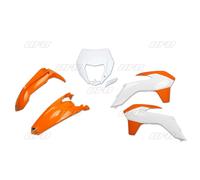 UFO KTM EXC/EXCF '14-'16 KIT PLASTICA '15 COLORE OEM (ARANCIONE-BIANCO