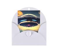 Ufo Landing - Biglietti di auguri vuoti, biglietti di ringraziamento e buste, 10 x 15 cm, per matrimoni, baby shower, feste.