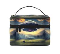 UFO Landing - Borsa cosmetica impermeabile portatile di grande capacità, 23 x 17 x 16 cm, per viaggi, sport all'aria aperta, regalo di nozze, Nero , Taglia unica