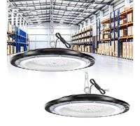 UFO LED High Bay luce 100W,Proiettore LED Interno | 2 pezzi 10000LM 6500K bianco freddo IP65 impermeabile illuminazione officina led industriale per garage, magazzino, ufficio