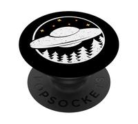 UFO nella foresta - UFOlogia Alien Distressed Design PopSockets PopGrip Adesivo
