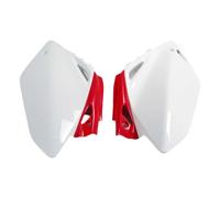 Copertura laterale UFO PLAST in 2 pezzi bianca per Honda CRF R 450ccm An.05-06