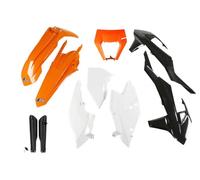 Ufo Ktm Exc/exc-f 2017-2019 With Headlight Ktkit523f-999w Fork Protectors & Plastics Kit Arancione