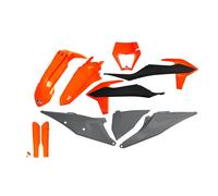 Ufo Ktm Exc/exc-f 2020-2021 With Headlight Ktkit527f-999x Fork Protectors & Plastics Kit Arancione