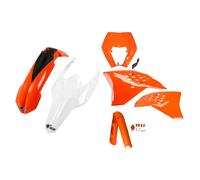 Ufo Ktm Exc/exc-f 2011-2011 With Headlight Ktkit520f-999w Fork Protectors & Plastics Kit Arancione