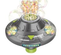 Ufo Soffiatore Di Bolle, Creatore Automatico Di Bolle Con Luci, Macchina Rotante Per Evitare Gli Ostacoli Per La Festa Di Compleanno All'aperto Per Bambini - Grigio