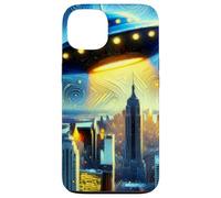 UFO sopra New York City, Notte stellata di Van Gogh Custodia per iPhone 13