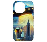 UFO sopra New York City, Notte stellata di Van Gogh Custodia per iPhone 13 Pro