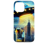 UFO sopra New York City, Notte stellata di Van Gogh Custodia per iPhone 13 Pro Max
